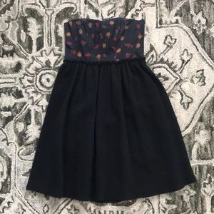 Anthro Maple Rose Black Strapless Winter Wool Dress